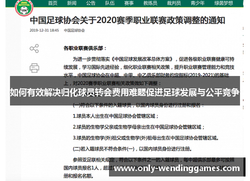 如何有效解决归化球员转会费用难题促进足球发展与公平竞争 如何有效解决归化球员转会费用难题促进足球发展与公平竞争