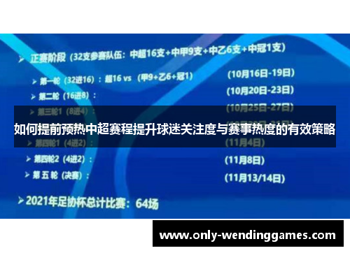 如何提前预热中超赛程提升球迷关注度与赛事热度的有效策略 如何提前预热中超赛程提升球迷关注度与赛事热度的有效策略